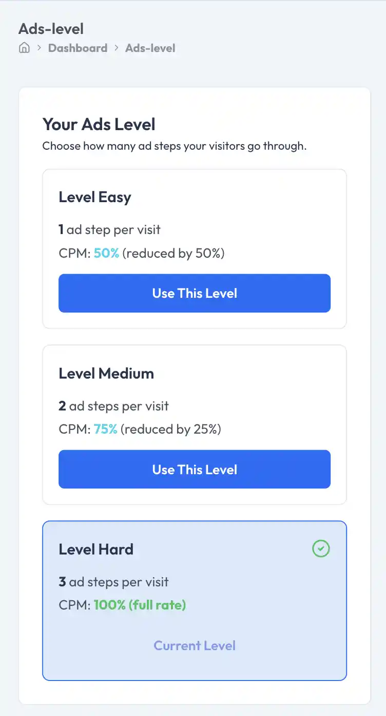 Move2link ads level preview